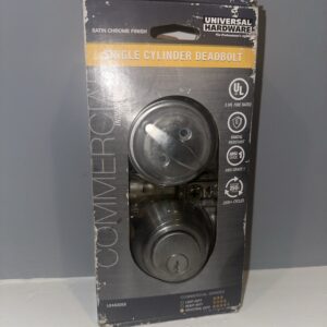 Universal Hardware Single Cylinder Deadbolt – New (Box Damage)